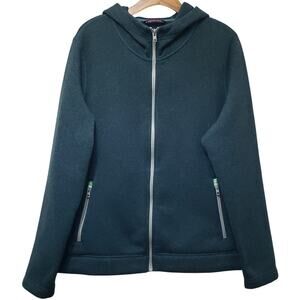STIO Full Zip Fleece Lined Hoodie Sweater Jacket Women's Size XL Teal Green